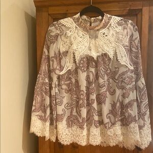 Elegant Lace Paisley Women's Top
